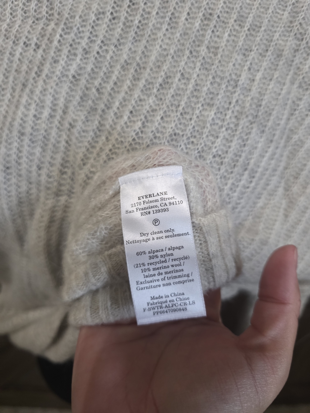 Everlane Light Gray Crewneck Sweater - Picture 4 of 4